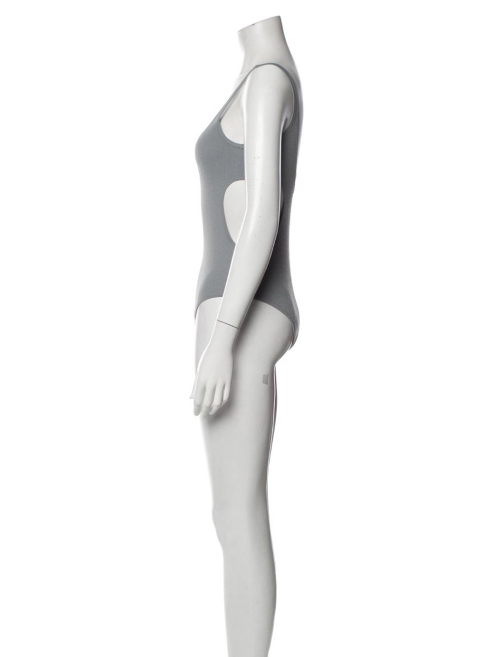 Tibi Giselle Cutout Bodysuit, smoke blue, small
